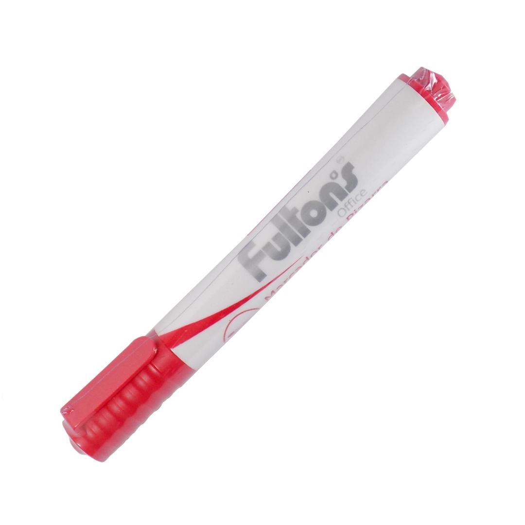 Plumon marcador pizarra Fultons punta redonda mediana color ROJO desechable, U393817