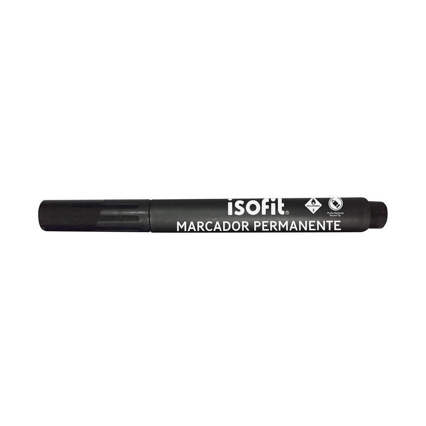 Plumon marcador permanente isofit punta redonda mediana color negro desechable, 498552