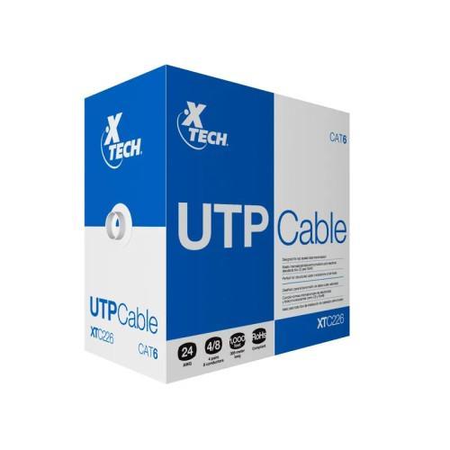 CABLE UTP XTECH XTC-226  CAT6 CAJA 305 METROS GRIS 24AWG