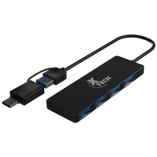 Hub USB Xtech con adaptador Tipo C USB 3.0, XTC 390