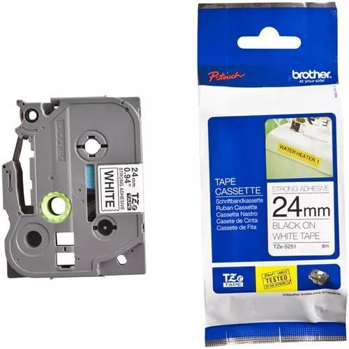 CINTA BROTHER ETIQUETAS FLEXIBLE 24MM 8MTS BLANCO, TZE-251